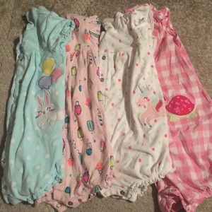 Baby girl 12months snap on rompers